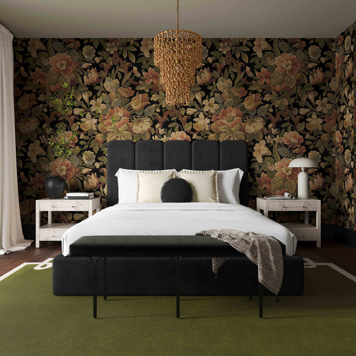 Alpani Black Velvet Bed - King