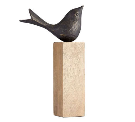 Decorative Birds on Wooden Stand Large