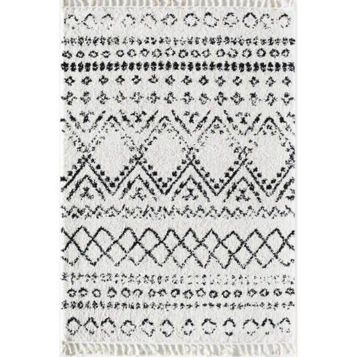 Reena White Black Area Rug-8'x10'