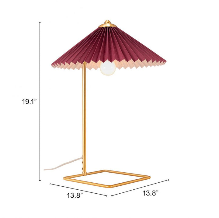 Charise Red & Gold Table Lamp