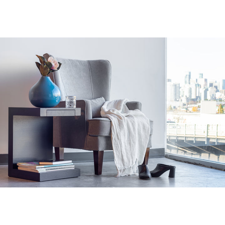 Modern Solid Wood Side Table with Hidden Storage