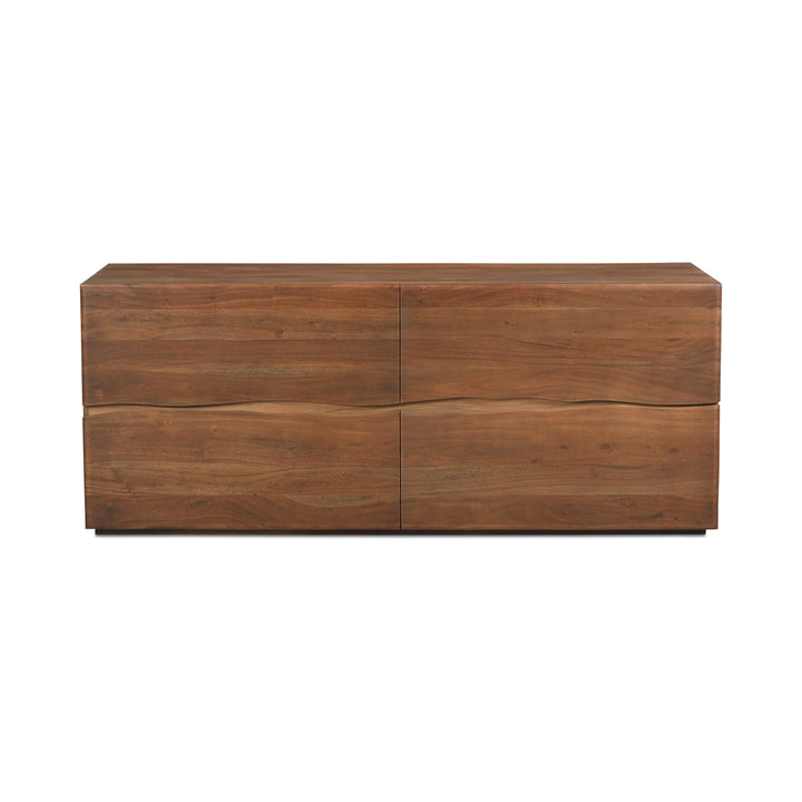 Organic Solid Acacia 4-Drawer Dresser with Ball-Bearing Glides