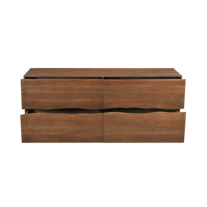 Organic Solid Acacia 4-Drawer Dresser with Ball-Bearing Glides