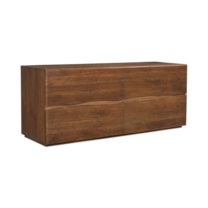 Organic Solid Acacia 4-Drawer Dresser with Ball-Bearing Glides