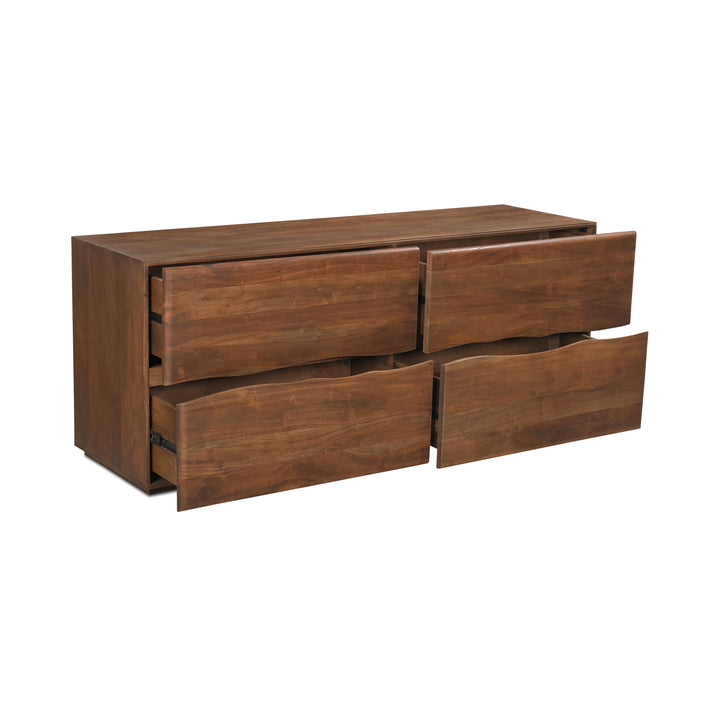 Organic Solid Acacia 4-Drawer Dresser with Ball-Bearing Glides