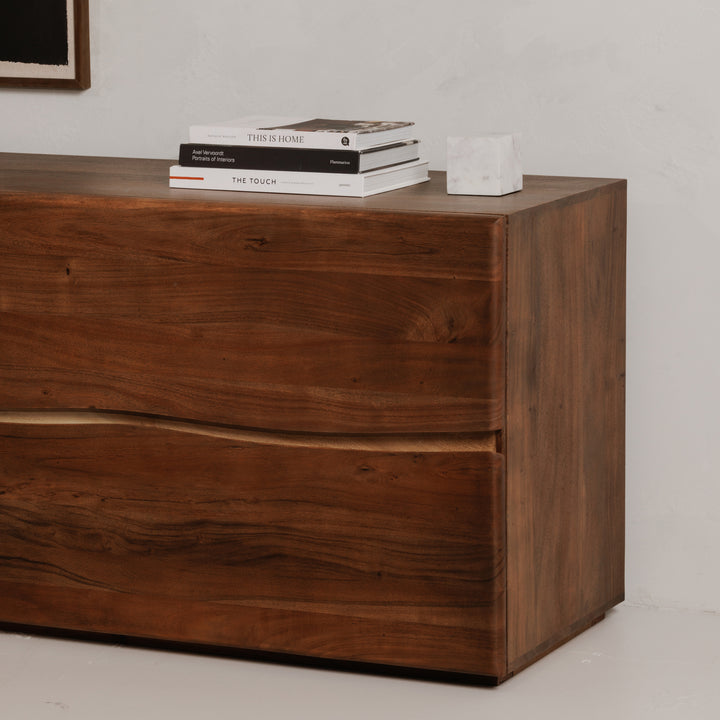 Organic Solid Acacia 4-Drawer Dresser with Ball-Bearing Glides