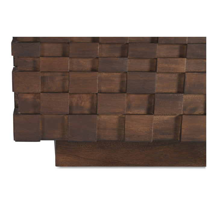 Geometric Harmony Solid Wood Coffee Table with Hidden Storage