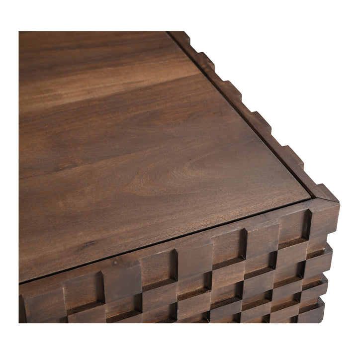 Geometric Harmony Solid Wood Coffee Table with Hidden Storage