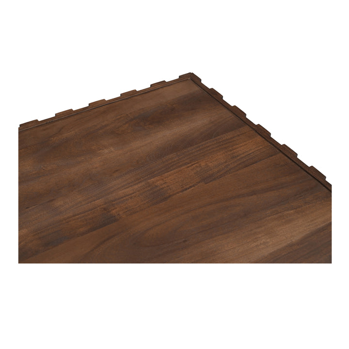 Geometric Harmony Solid Wood Coffee Table with Hidden Storage