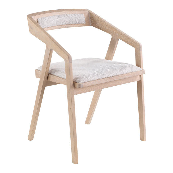 Retro-Chic White Oak Dining Accent Chair