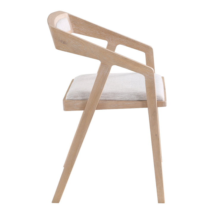 Retro-Chic White Oak Dining Accent Chair
