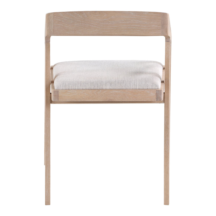 Retro-Chic White Oak Dining Accent Chair