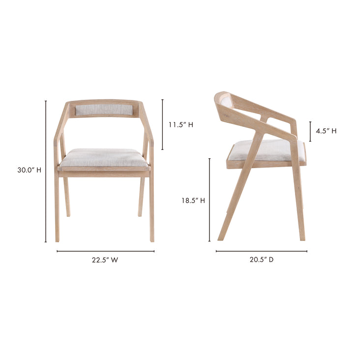 Retro-Chic White Oak Dining Accent Chair