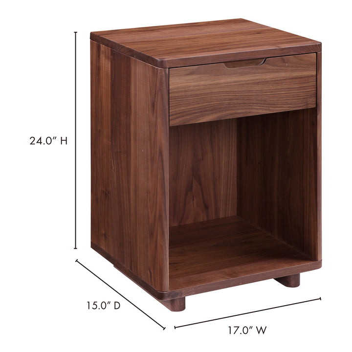 Serene Walnut Bedside Organizer