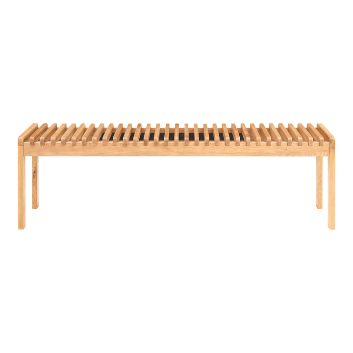 Modern Slat-Detailed Solid Wood Bench