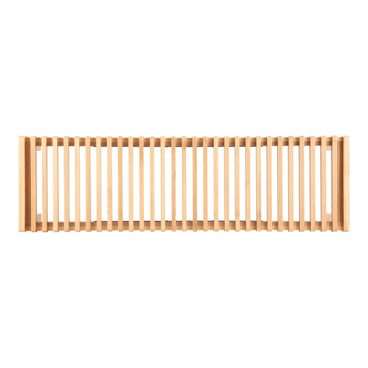 Modern Slat-Detailed Solid Wood Bench