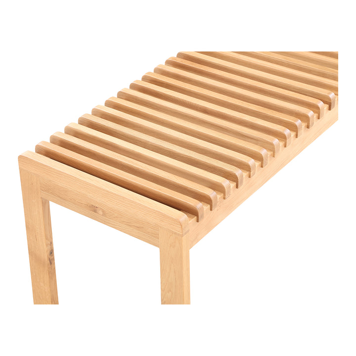 Modern Slat-Detailed Solid Wood Bench