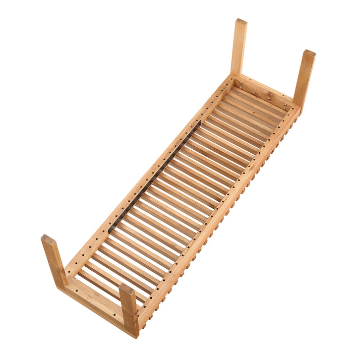Modern Slat-Detailed Solid Wood Bench