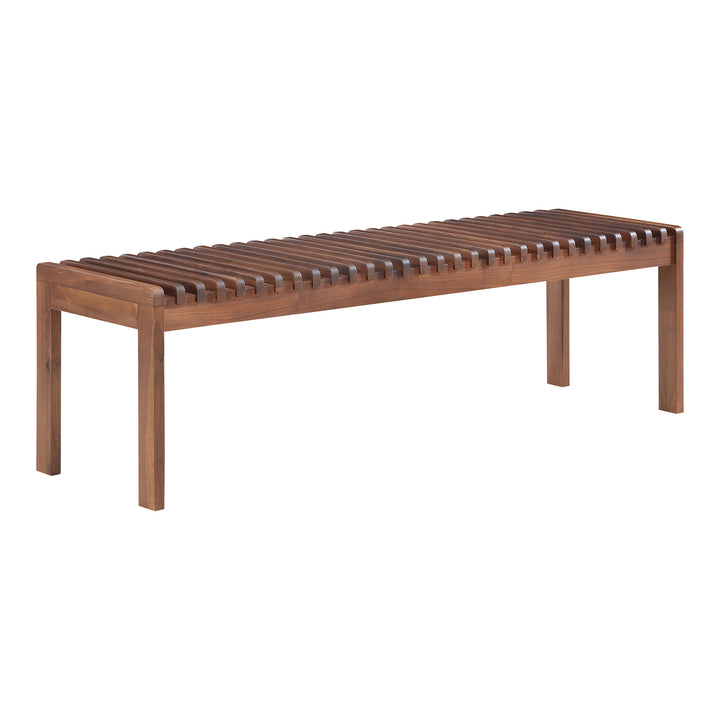 Mid-Century Charm Walnut Slat Bench