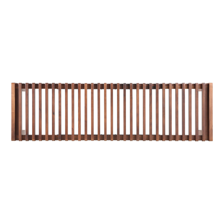 Mid-Century Charm Walnut Slat Bench