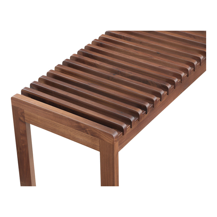 Mid-Century Charm Walnut Slat Bench