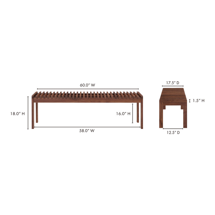 Mid-Century Charm Walnut Slat Bench