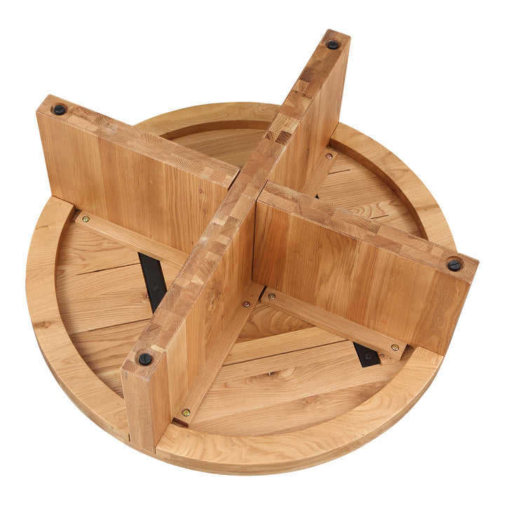 Nature's Harmony Round Oak Coffee Table