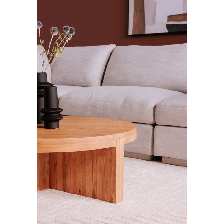 Nature's Harmony Round Oak Coffee Table