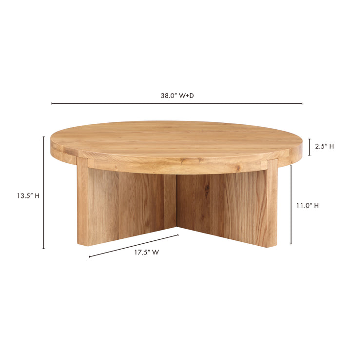 Nature's Harmony Round Oak Coffee Table