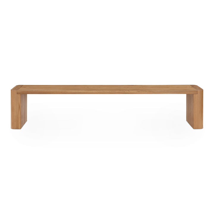 Elegant Rounded Dining Bench in Solid White Oak