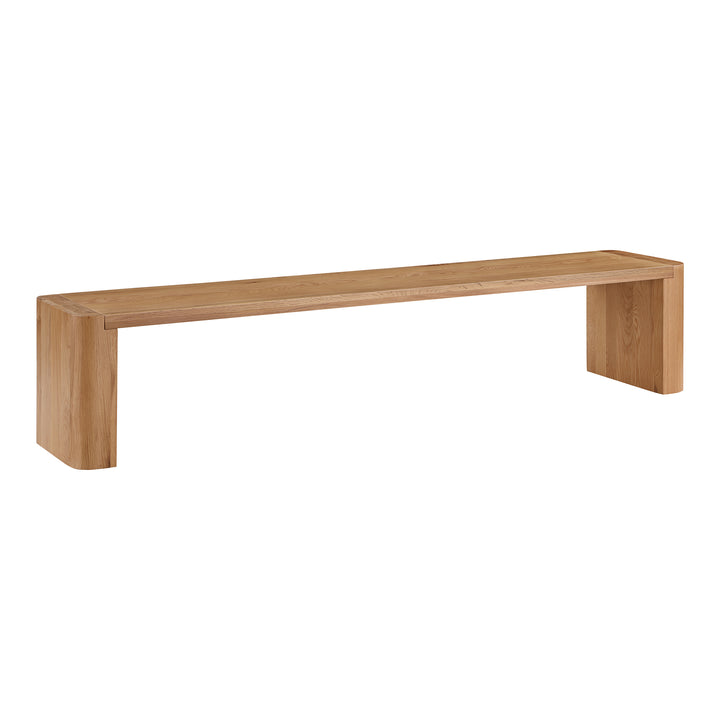 Elegant Rounded Dining Bench in Solid White Oak