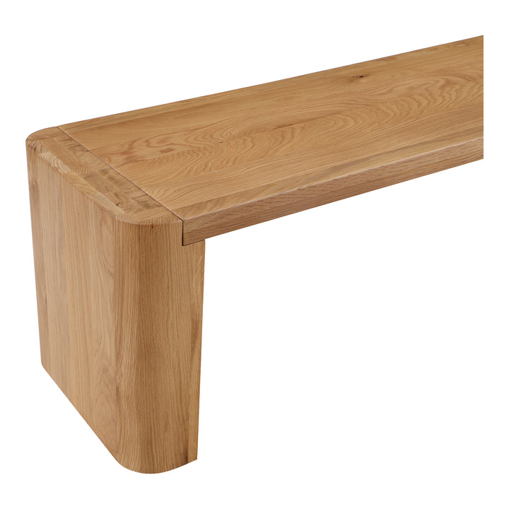 Elegant Rounded Dining Bench in Solid White Oak
