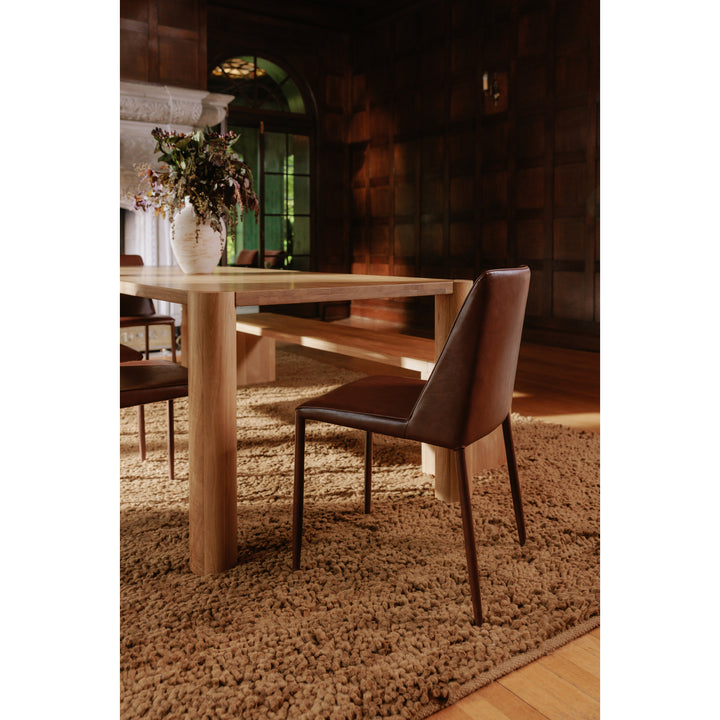 Elegant Rounded Dining Bench in Solid White Oak