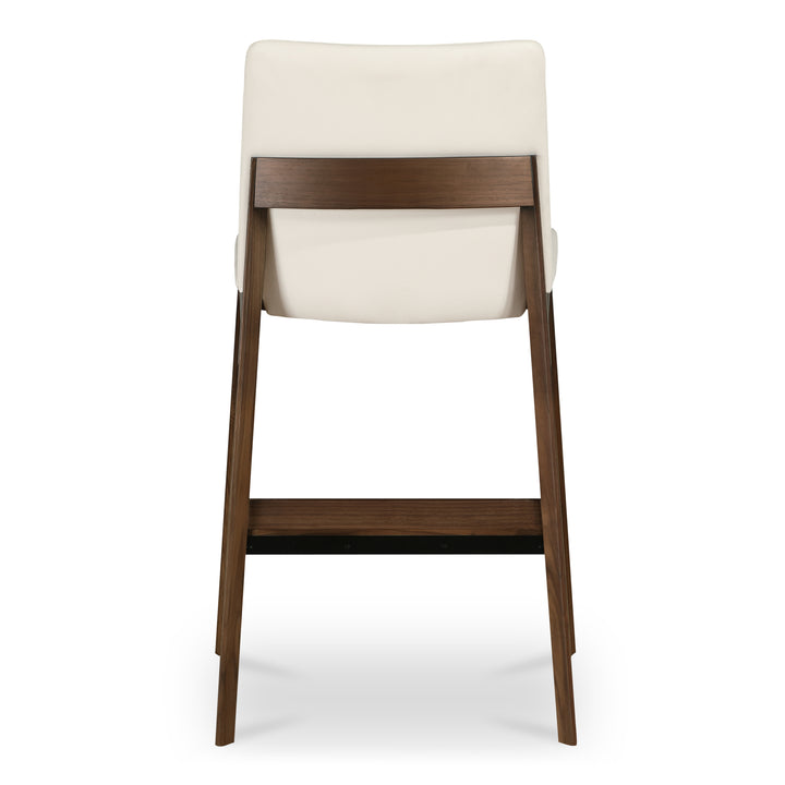 Elegant Walnut & Vegan Leather Bar Stool