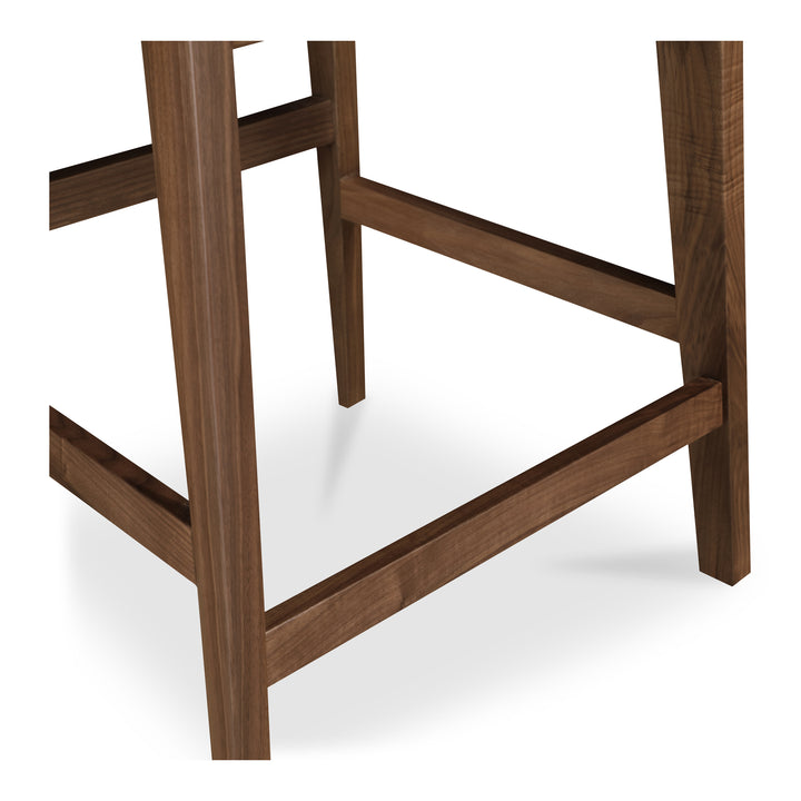 Elegant Walnut & Vegan Leather Bar Stool
