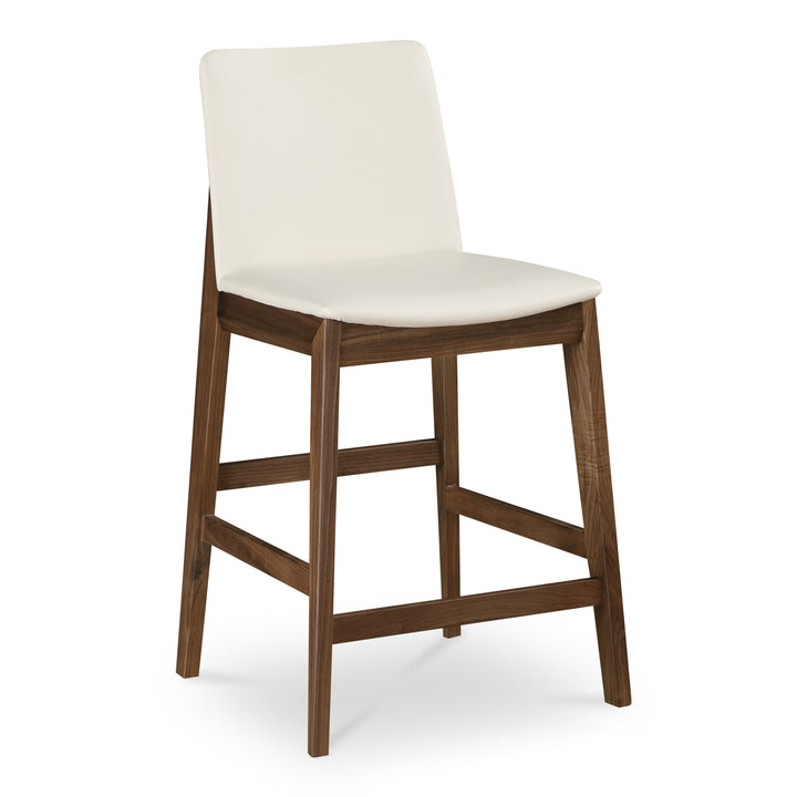 Elegant Walnut & Vegan Leather Bar Stool