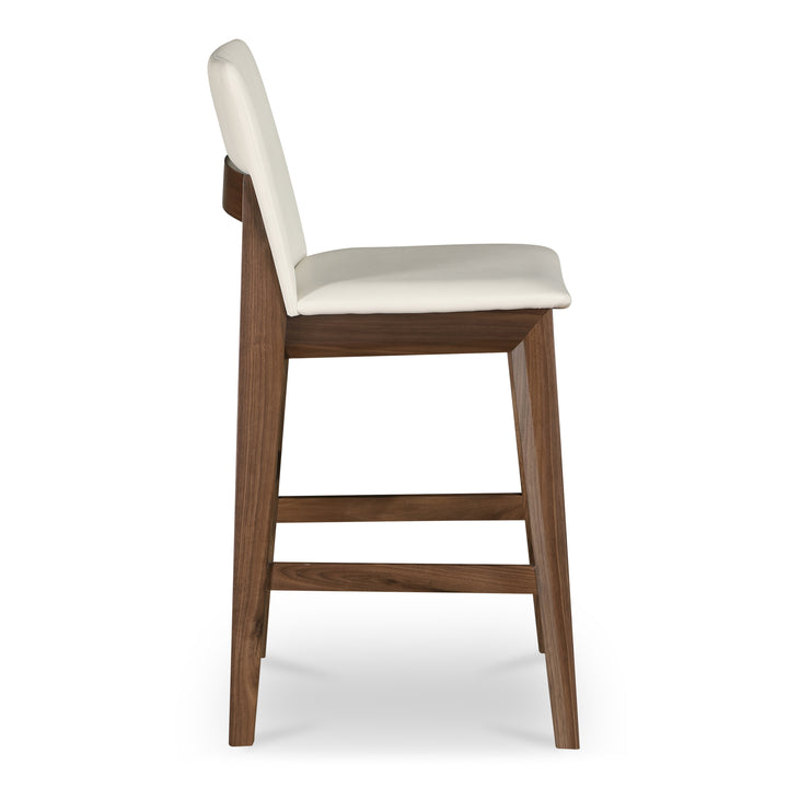 Elegant Walnut & Vegan Leather Bar Stool