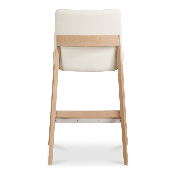 Elegant Oak Vegan Leather Stool
