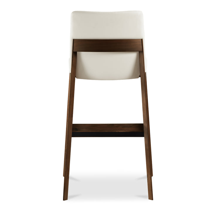 Elegant Walnut & Vegan Leather Bar Stool