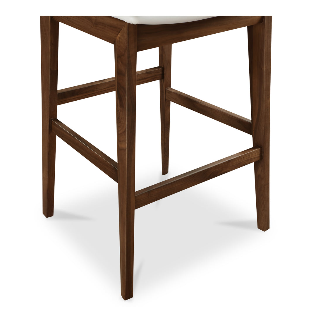 Elegant Walnut & Vegan Leather Bar Stool