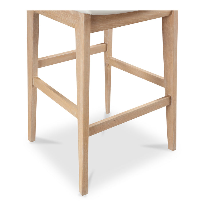 Elegant Oak Vegan Leather Bar Stool
