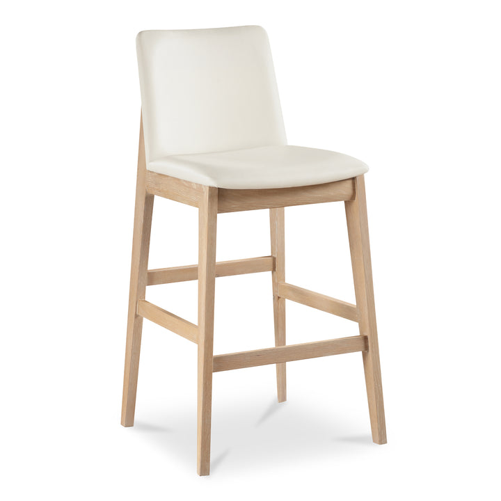 Elegant Oak Vegan Leather Bar Stool