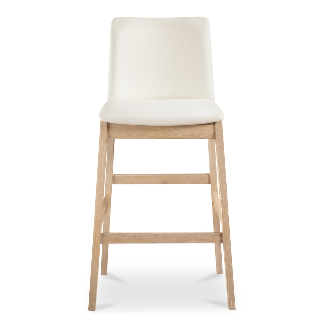 Elegant Oak Vegan Leather Bar Stool