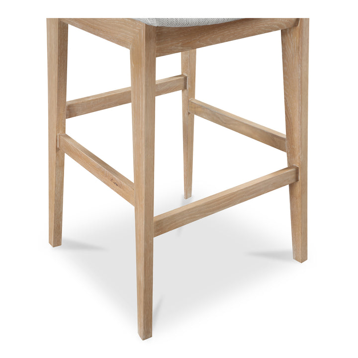 Elegant Oak Vegan Leather Bar Stool