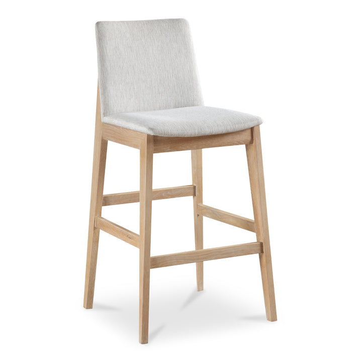 Elegant Oak Vegan Leather Bar Stool