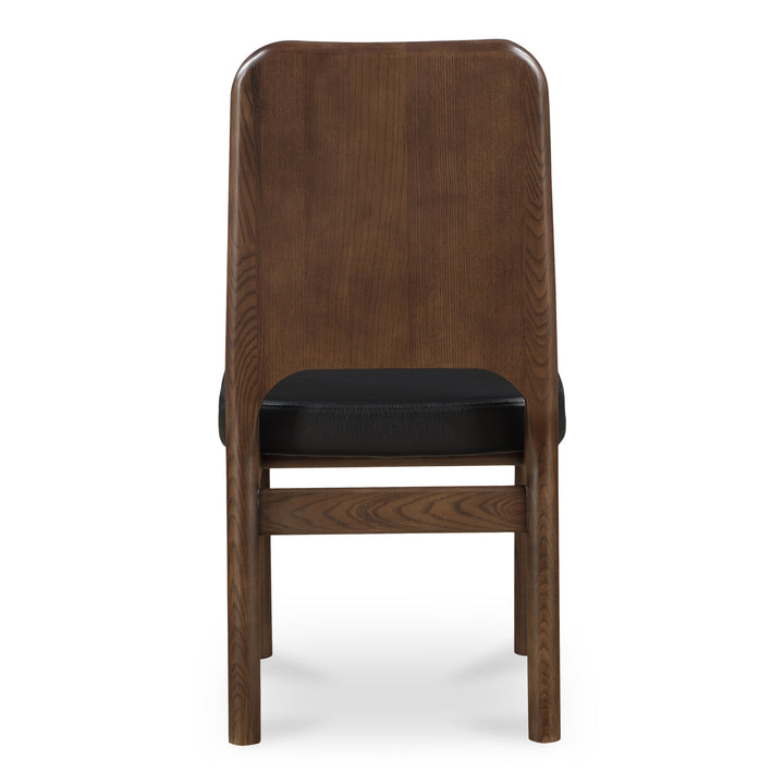 Elegant Contemporary Ash Dining Chair - Walnut Stain & Carved Detail