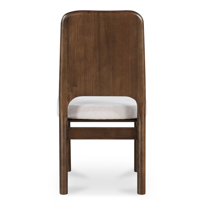Elegant Contemporary Ash Dining Chair - Walnut Stain & Carved Detail