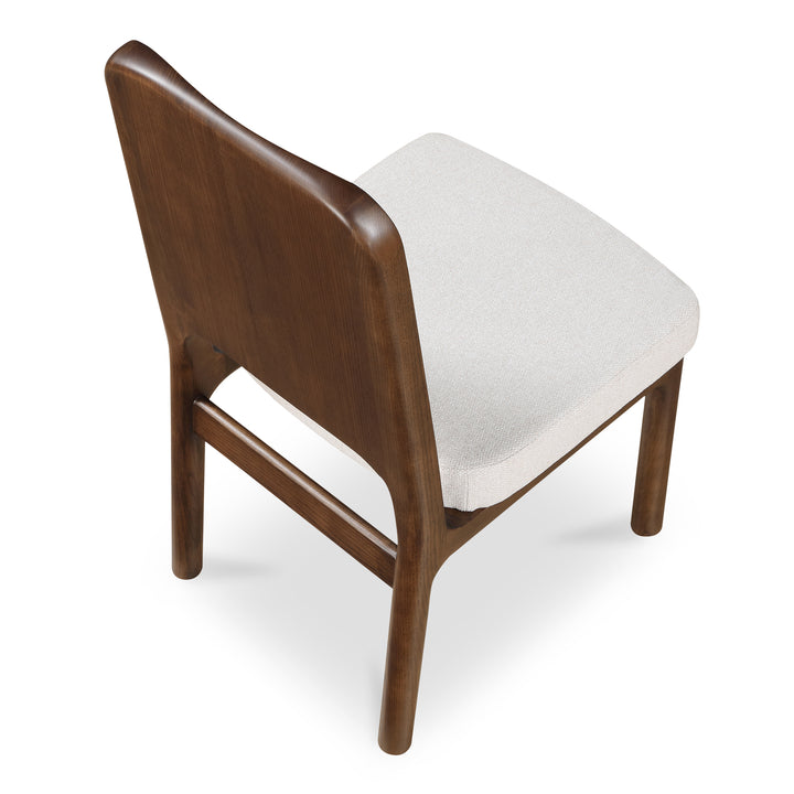 Elegant Contemporary Ash Dining Chair - Walnut Stain & Carved Detail