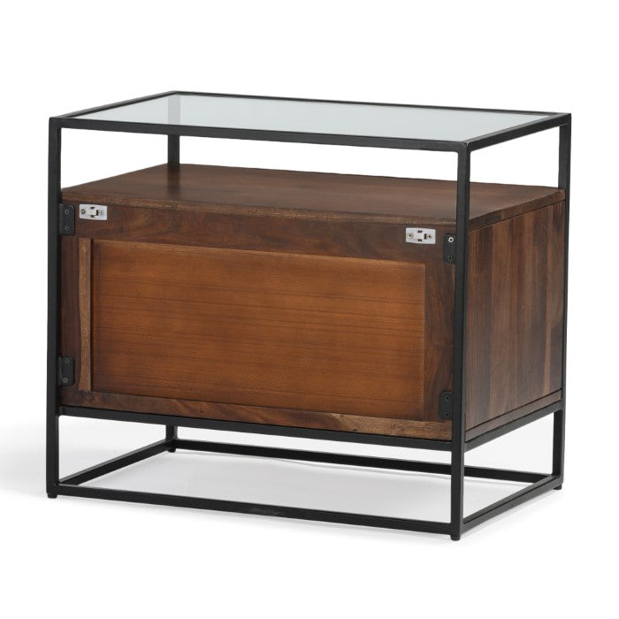 Vintage-Inspired Solid Wood Bedside Unit