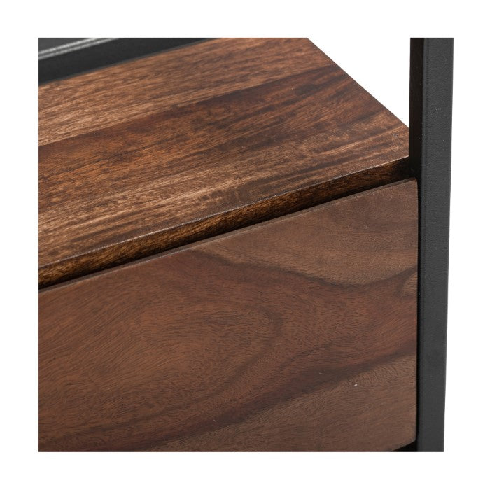 Vintage-Inspired Solid Wood Bedside Unit